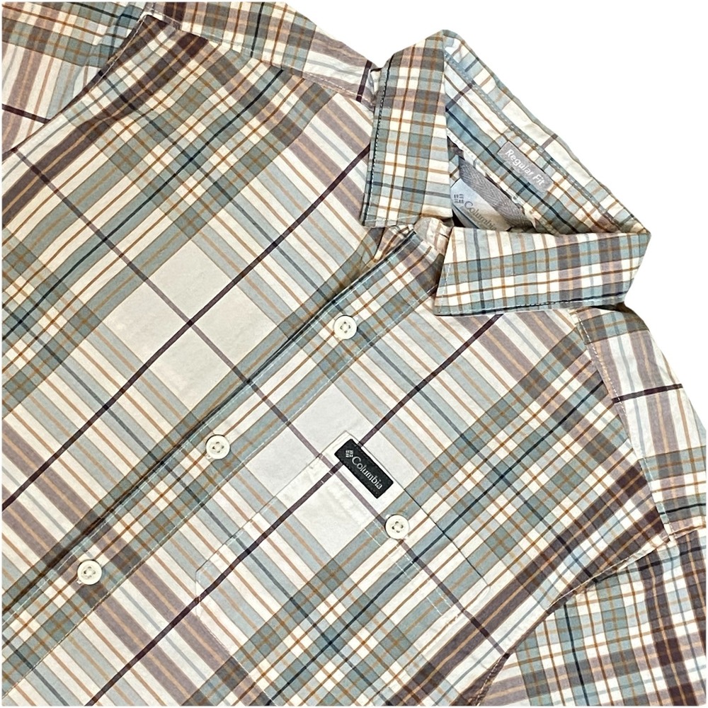 Columbia Plaid Shirt Mens S Outdoor Hiking Trail Camp Casual Gorpcore Fishing